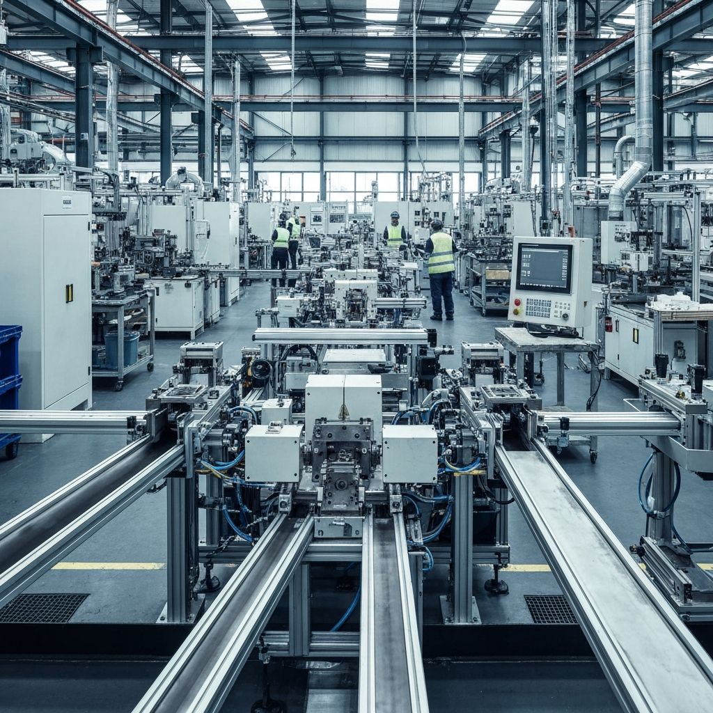 Industrial automation factory background